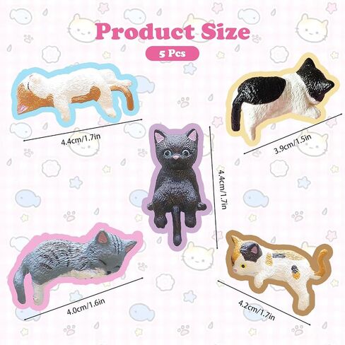 5 Pcs Mini Cute Cats Computer Monitor Decor Cute Desk Accessories Dashboard Decorations Resin Cat Monitor Figurine Funny Gifts for Cat Lover. in Saudi Arabia