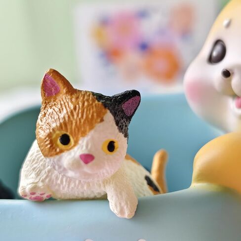 5 Pcs Mini Cute Cats Computer Monitor Decor Cute Desk Accessories Dashboard Decorations Resin Cat Monitor Figurine Funny Gifts for Cat Lover. in Saudi Arabia