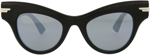 Bottega Veneta Cat Eye Sunglasses Black Black Silver Luxury Eyewear Made In Japan Acetate Frame Designer Fashion for Everyday Luxury in Saudi Arabia
