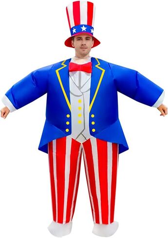 Inflatableuncle sam Costume Adult 4th of July Inflatable Costume Patriotic Blow up Costumes Funny Independence Day outfits funny Fourth of July Suit in Saudi Arabia