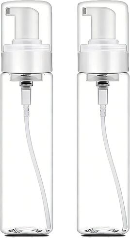 Foam Pump Bottle 7oz/ 200ml, 2Pcs Large Foaming Soap Dispenser for Travel Clear Refillable Foaming Spray Bottle for Bathroom, Hand Soap, Shampoo, Face Wash, Leak-Proof Foam Dispenser in Saudi Arabia