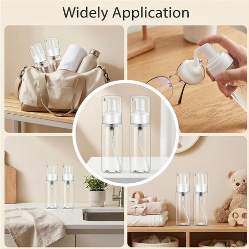 Foam Pump Bottle 7oz/ 200ml, 2Pcs Large Foaming Soap Dispenser for Travel Clear Refillable Foaming Spray Bottle for Bathroom, Hand Soap, Shampoo, Face Wash, Leak-Proof Foam Dispenser in Saudi Arabia