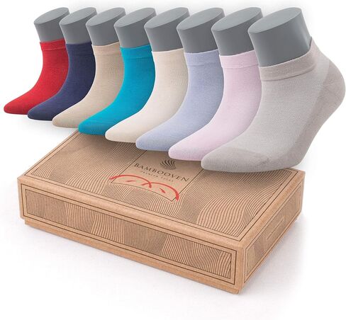 BAMBOOVEN Women Rayon Bamboo Ankle Socks Low Cut Thin Sock Lightweight Assorted Colors Soft Socks 3/6/8/12 Pairs in Saudi Arabia