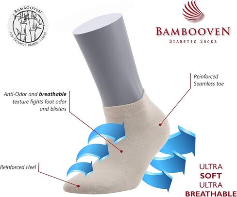 BAMBOOVEN Women Rayon Bamboo Ankle Socks Low Cut Thin Sock Lightweight Assorted Colors Soft Socks 3/6/8/12 Pairs in Saudi Arabia