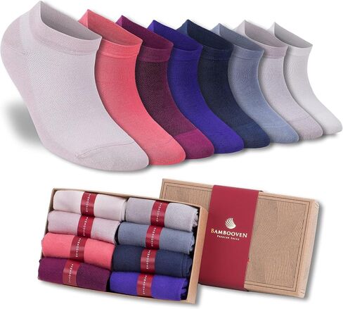 BAMBOOVEN Women Rayon Bamboo Ankle Socks Low Cut Thin Sock Lightweight Assorted Colors Soft Socks 3/6/8/12 Pairs in Saudi Arabia
