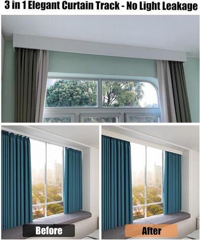 Curtain Rail, Ceiling Mount Curtain Pelmet Panel with Single Track, Decorative Curtain Rail Box in Saudi Arabia