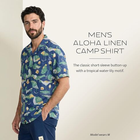 Pendleton Men's Aloha Linen Camp Shirt, Short Sleeve Button Up, Sport Collar, Untuck Fit, Washable in Kuwait