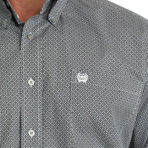 Cinch Men's Grey Print Long Sleeve Shirt in Kuwait