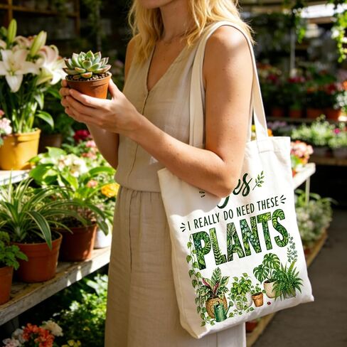 JEWGLO Gardening Tote Bag Plant Lover Gifts for Women Gardening Tools Garden Themed Retirement Gifts for Woman Mom Grandma Gardeners Female Friends Plant Gift Canvas Tote Bag for Birthday Mothers Day in Saudi Arabia