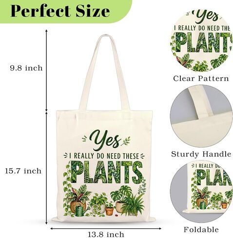 JEWGLO Gardening Tote Bag Plant Lover Gifts for Women Gardening Tools Garden Themed Retirement Gifts for Woman Mom Grandma Gardeners Female Friends Plant Gift Canvas Tote Bag for Birthday Mothers Day in Saudi Arabia