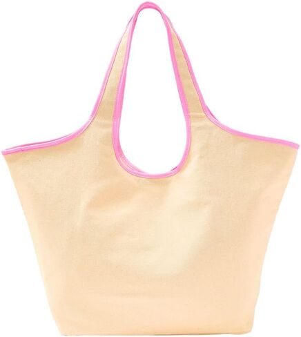 Victoria's Secret Ombré Monogram Logo Tote Bag – Women’s Summer Beach Tote with Gradient Print & Faux Leather Trim in Saudi Arabia