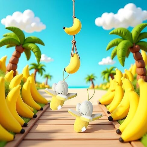 2 Pieces Yellow Peeling Banana Keychain, Banana Plush Keychain,Cartoon Birthday Gift PP Cotton Peeling Shape Plush Doll Pendant for Decoration Women's Keyrings in Saudi Arabia