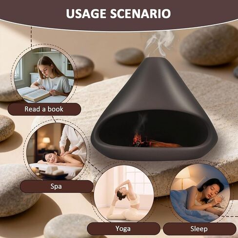 Palo Santo Holder & Mini Chiminea Ceramic Incense Burner for Sage, Cone Burning, Aromatic Home Decor & Incense Sticks with Ash Catcher, Ideal for Yoga & Meditation in Saudi Arabia