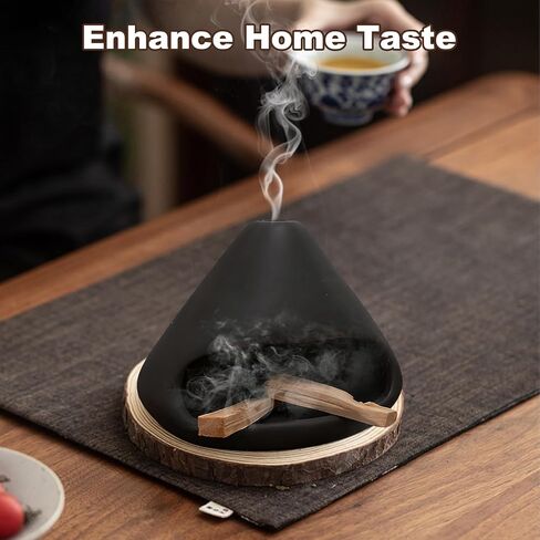 Palo Santo Holder & Mini Chiminea Ceramic Incense Burner for Sage, Cone Burning, Aromatic Home Decor & Incense Sticks with Ash Catcher, Ideal for Yoga & Meditation in Saudi Arabia
