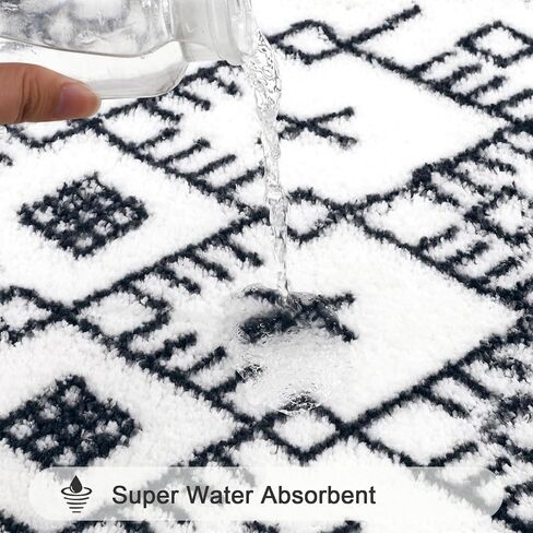 HEBE Bathroom Rug Set - 3 Piece Non Slip Shower Mats with U-Shaped Toilet Mat, Absorbent Microfiber Bath Mats for Bath Rugs, Washable Shaggy Floor Carpet in Saudi Arabia