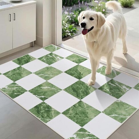 Yinhua 5x7 Area Rugs for Living Room, Neutral Washable Checkered Rugs for Bedroom, Modern Classic Geometric Area Rug Soft Non Slip Large Throw Carpet Green Marble Rug for Nursery Kids Room Playroom in Saudi Arabia