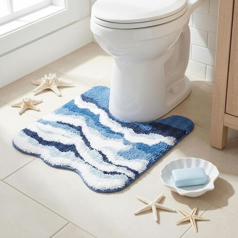 Drydiet Toilet Rug U Shaped Washable Soft and Absorbent Bathroom Rugs Non Slip Bath Mat Machine Wash Bathroom Contour Rug for Toilet Base, 24 x 20 Inch(Highland Cattle) in Kuwait