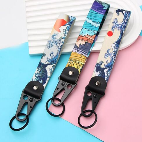 3Pcs Stylish Nylon sea wave Keychain for Durable Lightweight Accessory Cars Motorcycles Bags Accessory in Kuwait