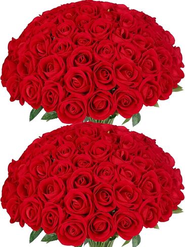 LFF Artificial Royal Blue Roses - 50Pcs Premium Velvet Faux Roses with Long Stems, Realistic Roses Flowers for Wedding Bouquets, Centerpieces, Proposals & Home Decor (Blue) in Saudi Arabia