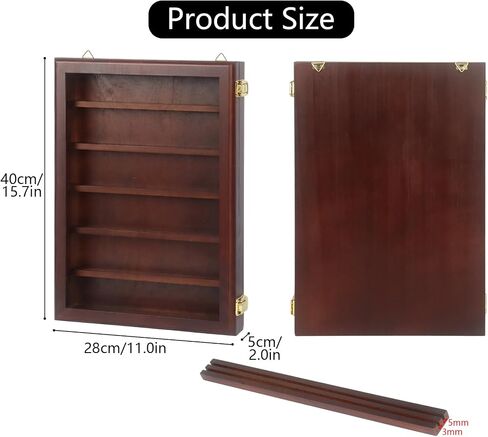 Arrowhead Display Case, Wall-Mounted Native American Shadow Box with Lock, Arrowhead Display Cabinet for Arrowheads Agate and Stone Collections (Brown) in Saudi Arabia