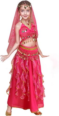 Girl Belly Dance Dress Indian Bollywood Halloween Costume Cosplay Carnival Stage Dance Suits in Saudi Arabia