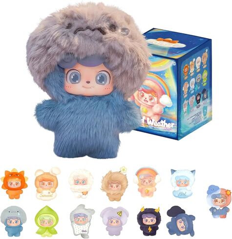 Q.Kid Weather Series MINI Keychain Blind Box 1Pcs (1 of 13 Possible Styles) Cute Lucky Bag Collectible Plush Key Ring Birthday Gifts in Saudi Arabia