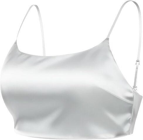 Women's Mulberry Silk Tank Top - 22 Momme Silk Crop Top with Adjustable Spaghetti Straps, Basic Cami Shirt in Saudi Arabia