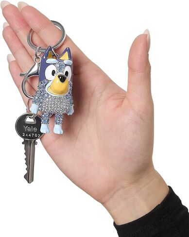 Bluey Bag Charm Pave Crystal، سلسلة مفاتيح Bluey Charm مرخصة رسميًا مع مشبك جراد البحر in Kuwait