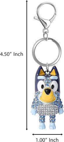 Bluey Bag Charm Pave Crystal، سلسلة مفاتيح Bluey Charm مرخصة رسميًا مع مشبك جراد البحر in Kuwait