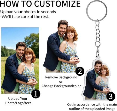 20 Pcs Custom Acrylic Photo Keychain, Personalized Picture Keychain, Customized Gift for Birthday, Anniversary, Party Favors in Saudi Arabia