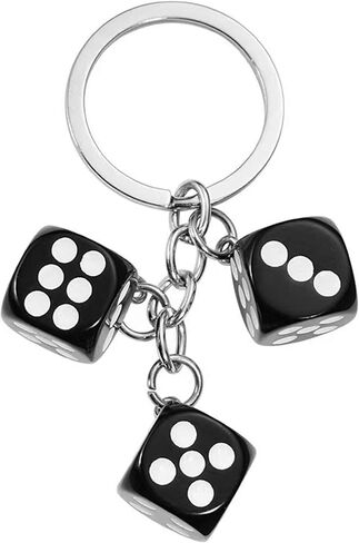 Lucky Dice Keychain with Magic 8 Ball Keychain for Handbags Bag Accessories Key Charms for Women Men in Saudi Arabia