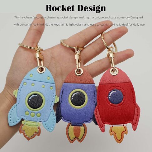 Rocket Leather Keychain - Lightweight and Functional, 3-Pack for Wallet Keys, Bags, and Pets, and Backpacks in Saudi Arabia
