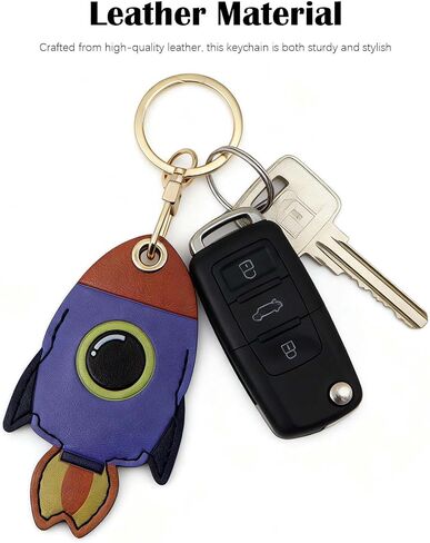 Rocket Leather Keychain - Lightweight and Functional, 3-Pack for Wallet Keys, Bags, and Pets, and Backpacks in Saudi Arabia