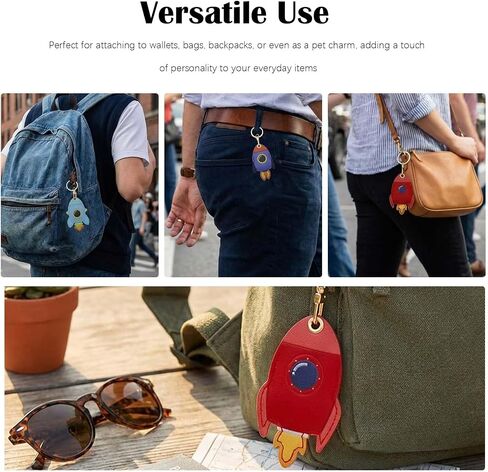 Rocket Leather Keychain - Lightweight and Functional, 3-Pack for Wallet Keys, Bags, and Pets, and Backpacks in Saudi Arabia