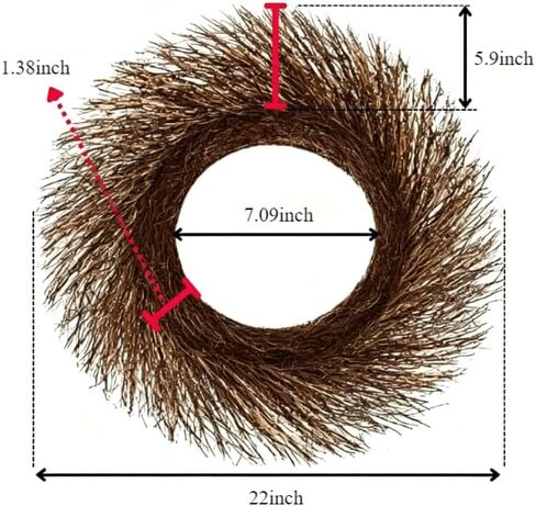 22 Inch Sunburst Twig Grape Vine Wreath Base - 4 Pack Large Natural Plain Rattan Grapevine Wreaths Form for Crafts - Rustic Brown Branch for Front Door Boho Decorating in Saudi Arabia