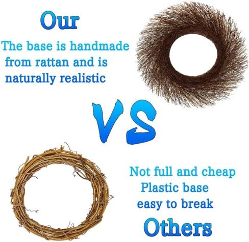 22 Inch Sunburst Twig Grape Vine Wreath Base - 4 Pack Large Natural Plain Rattan Grapevine Wreaths Form for Crafts - Rustic Brown Branch for Front Door Boho Decorating in Saudi Arabia