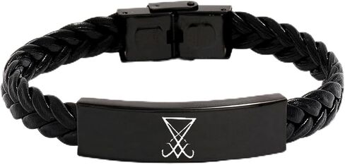 Black Sigil of Lucifer Bracelet Sigillum Satanas Satanic Symbolism Silicone Wristband Elegant Men Jewelry in Saudi Arabia