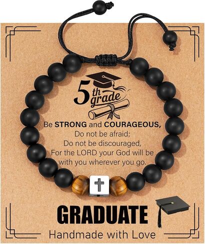 2026 Graduation Gift for Him Men Cross Bracelet Adjustable Bracelet Birthday Gifts for Men With Grad Cap Box and Cards in Saudi Arabia