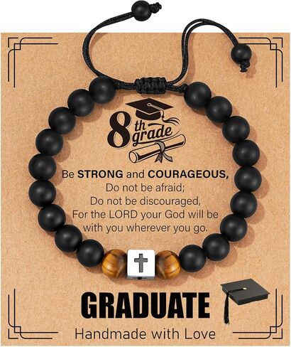 2026 Graduation Gift for Him Men Cross Bracelet Adjustable Bracelet Birthday Gifts for Men With Grad Cap Box and Cards in Saudi Arabia