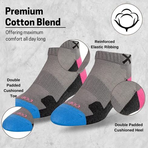 جوارب Odd Sox – Basix متوسطة الحجم للجنسين – مزيج قطني مريح رياضي – دعم مبطن للارتداء اليومي in Kuwait