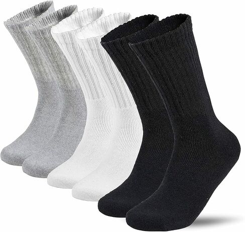 Lot 3-12 Pairs Mens Solid Sports Athletic Work Plain Crew Socks Size 10-13 (3 Pack) in Kuwait