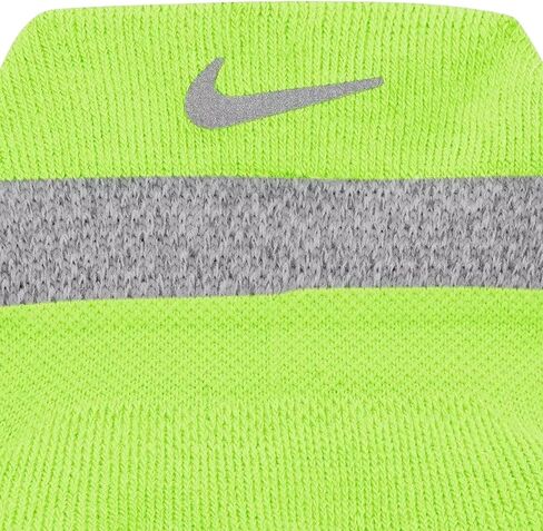Nike Unisex Spark Cushioned No Show Running Socks | Bright HiVis High Visibility, Neon VOLT / Game Royal Blue - Reflective Silver | CU7201-703 | Size (Large) Men's 10-11.5, Women's 11.5-13 in Kuwait