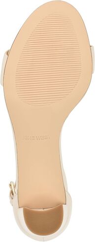 Nine West Women's Pruce Heeled Sandal, Cream Leather 153, 10 in Kuwait