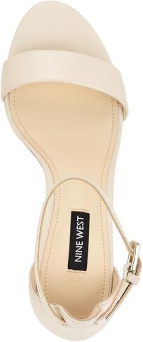 Nine West Women's Pruce Heeled Sandal, Cream Leather 153, 10 in Kuwait