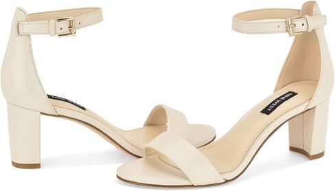Nine West Women's Pruce Heeled Sandal, Cream Leather 153, 10 in Kuwait