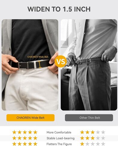 CHAOREN Ratchet Belts for Men - 1.5" Mens Belt Genuine Leather for Causual Jeans - Customizable Style, Versatile Fit in Saudi Arabia
