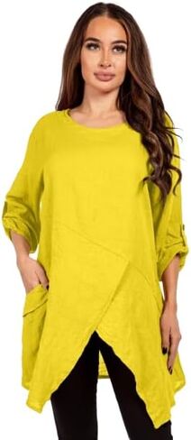 Asymmetric Single Pocket Linen Tunic in Saudi Arabia