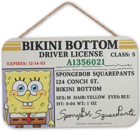 مرحبًا بكم في ديكور الحائط الخشبي المعلق من Nickelodeon SpongeBob SquarePants - علامة سفلية بيكيني ممتعة للمنزل in Kuwait