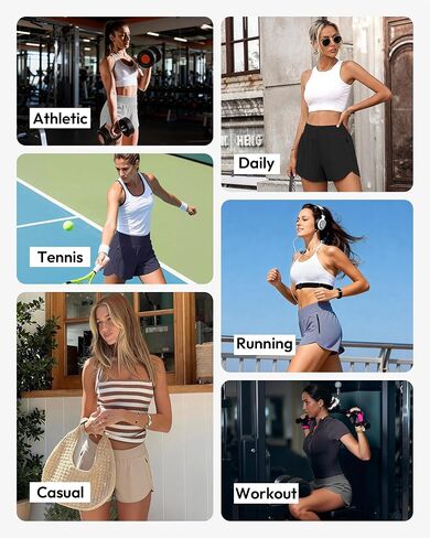 TVKSOM 3 Pack Women's Athletic Shorts and 7 Pack Tank Tops in Saudi Arabia