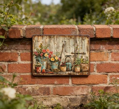 Vintage Flower Garden Metal Sign Rustic Farmhouse Daisy Floral Wildflowers Tin Signs Still Life Gardening Aluminum Wall art for Home Garden Patio Farm Yard Bar Bathroom Decor 8x12 Inch in Saudi Arabia